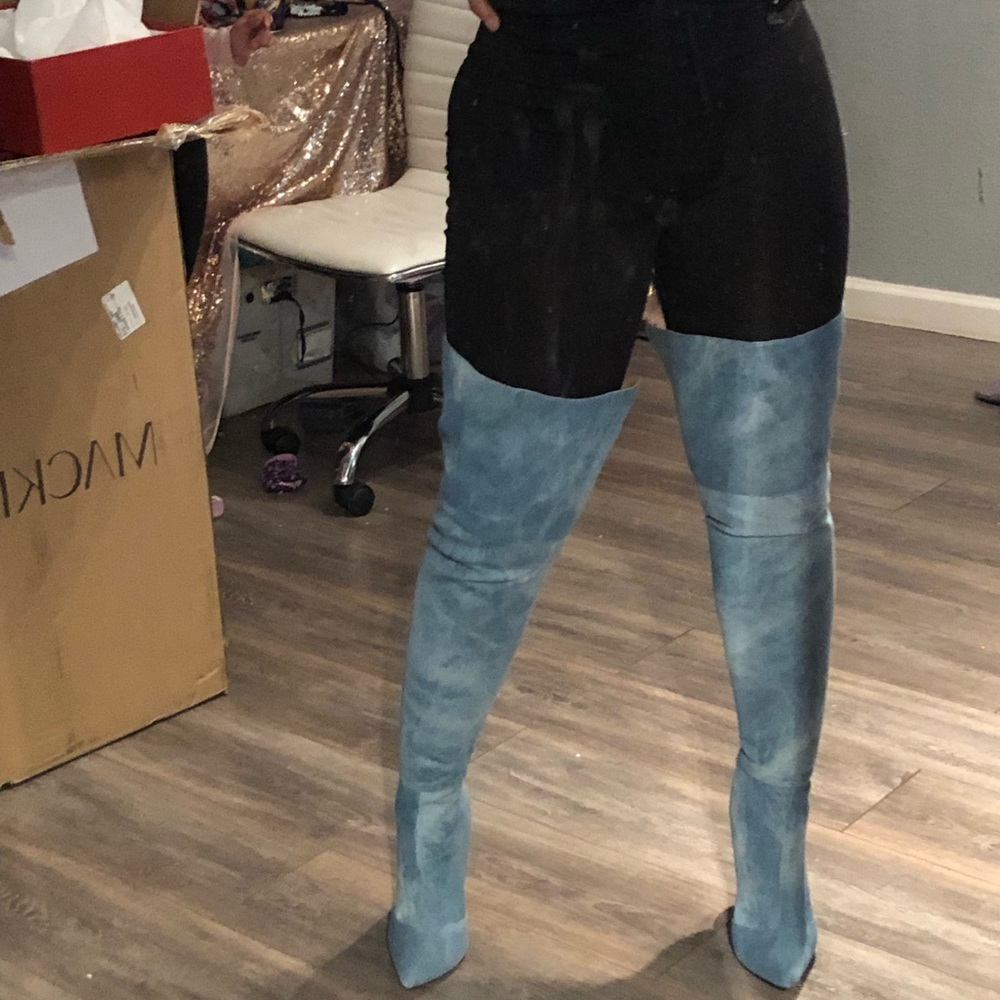 Denim over the knee boots - Picture 6 of 8